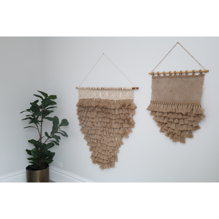 Dilli Handcrafted Macramé Wall Hanging with Jute Fringes