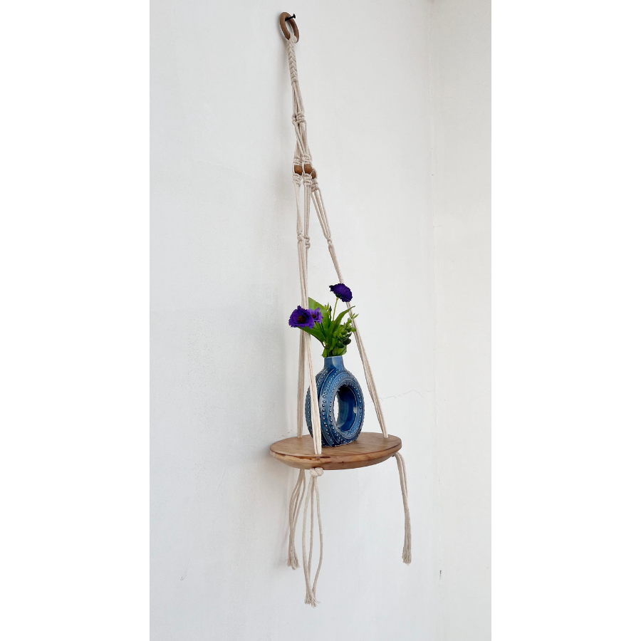 Lho 1 Tier Macramé Hanging Shelf