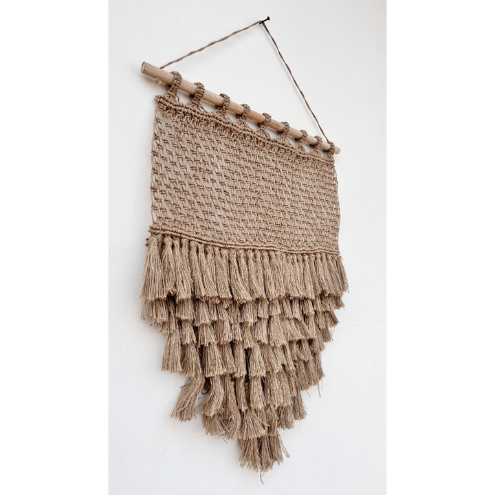 Dilli Handcrafted Macramé Wall Hanging with Jute Fringes