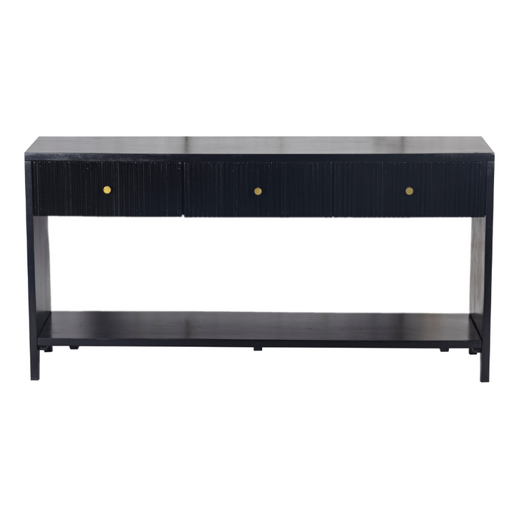 Frazer Black Console Table with 3 Drawers - 150cm