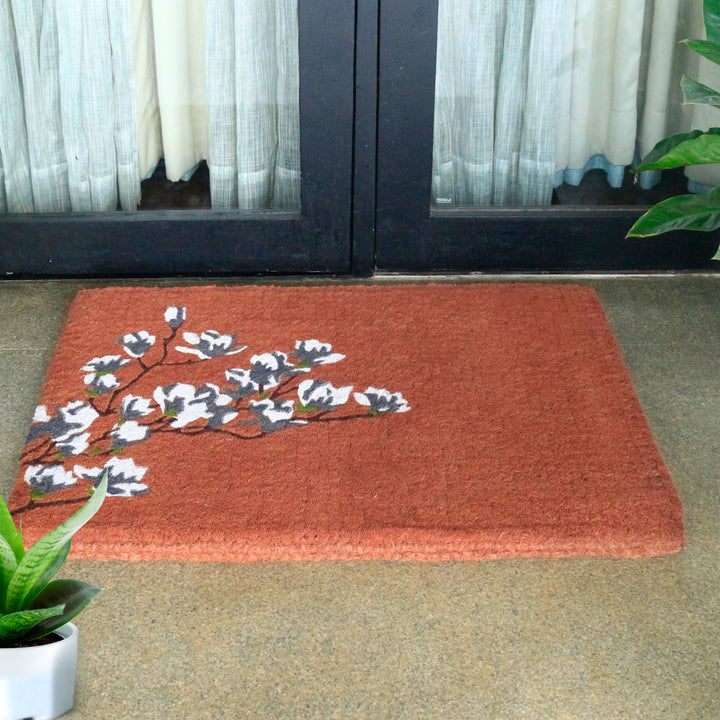 Magnolia Coral 100% Coir Doormat