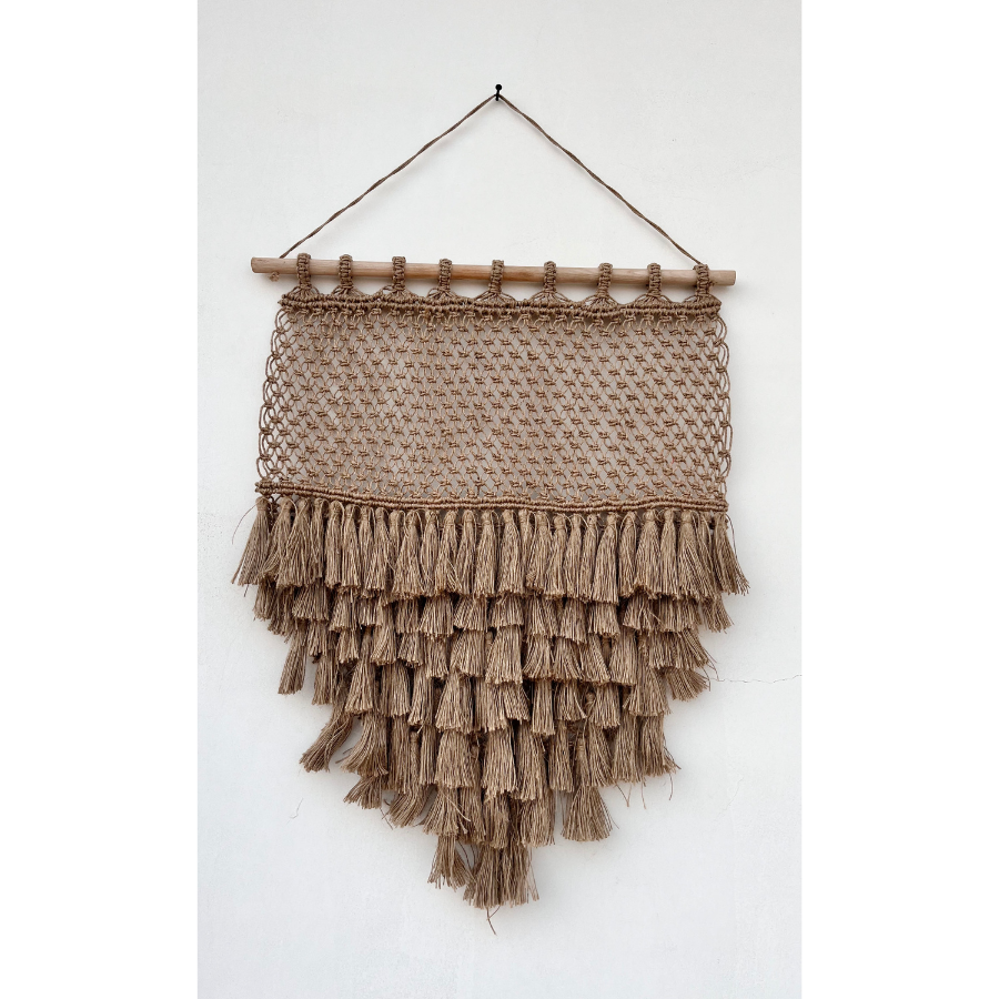 Dilli Handcrafted Macramé Wall Hanging with Jute Fringes