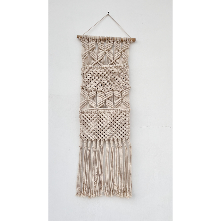 Brong Macramé Wall Hanging Book Holder with Dual Pockets