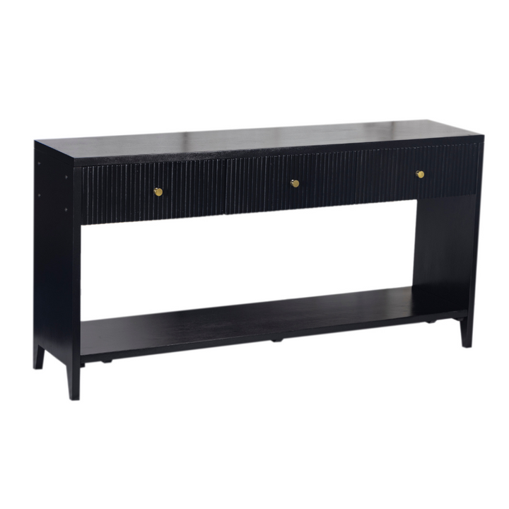 Frazer Black Console Table with 3 Drawers - 150cm