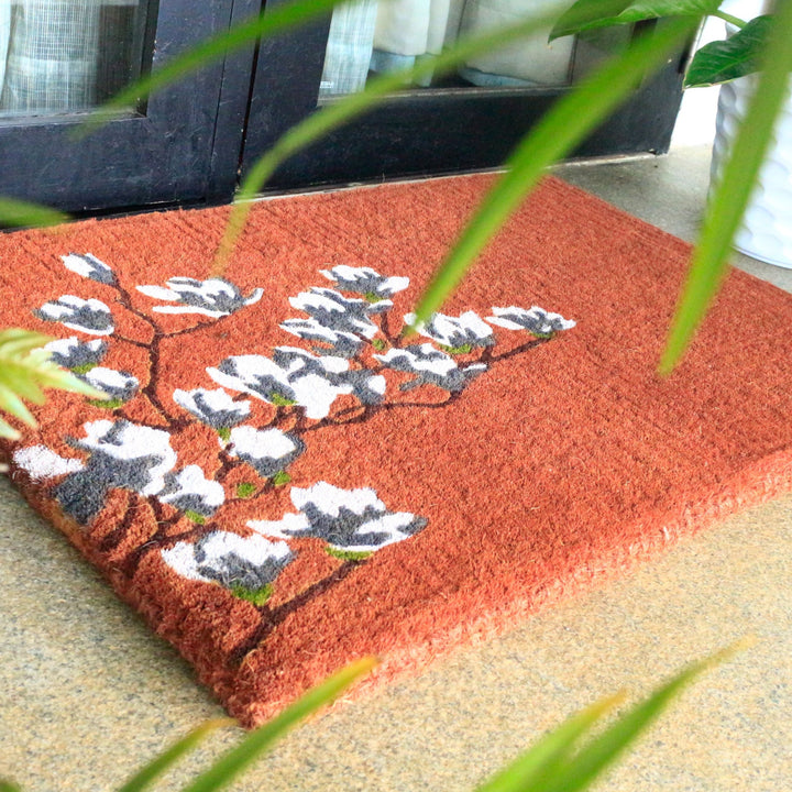 Magnolia Coral 100% Coir Doormat