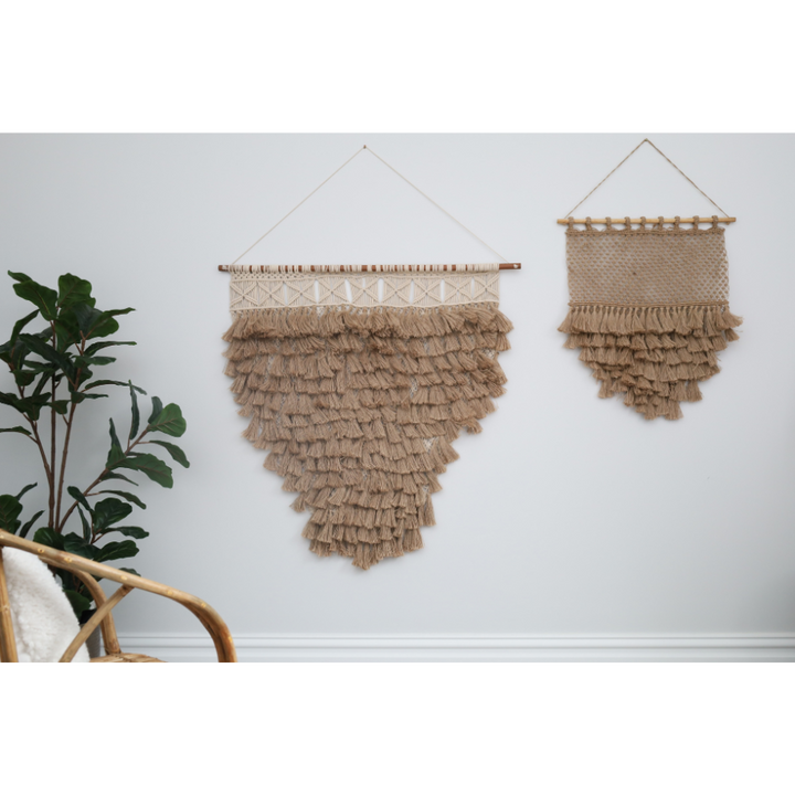 Ringmo Handcrafted Macramé Wall Hanging with Jute Fringes