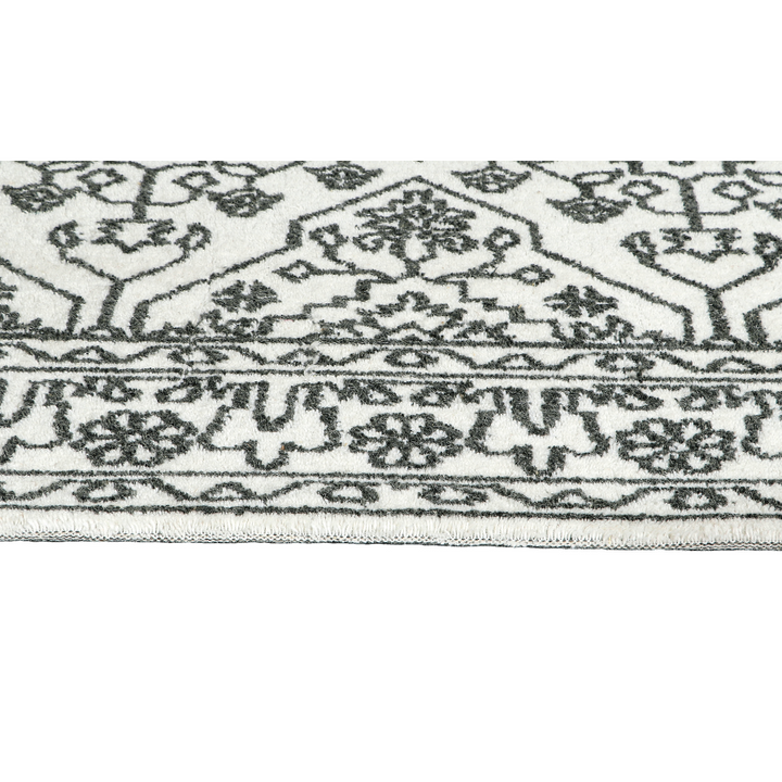 Neel Ivory and Black 100% Wool Rug