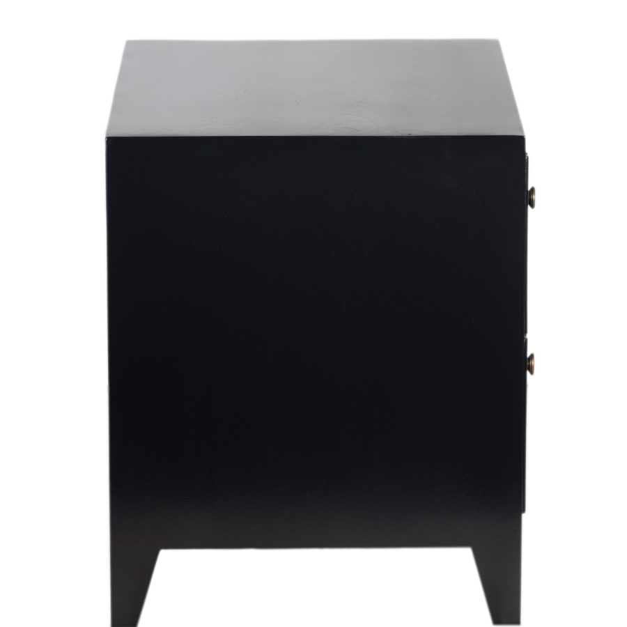 Frazer Black Bedside Table with 2 Drawers