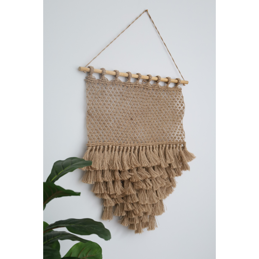 Dilli Handcrafted Macramé Wall Hanging with Jute Fringes