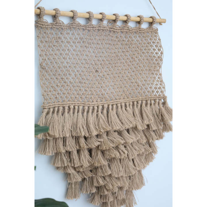 Dilli Handcrafted Macramé Wall Hanging with Jute Fringes