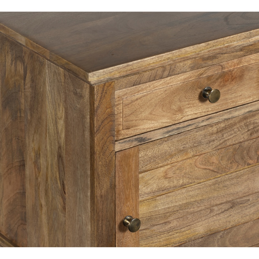 Clovelly Bedside Table - Natural Finish | 1 Drawer & 1 Cabinet