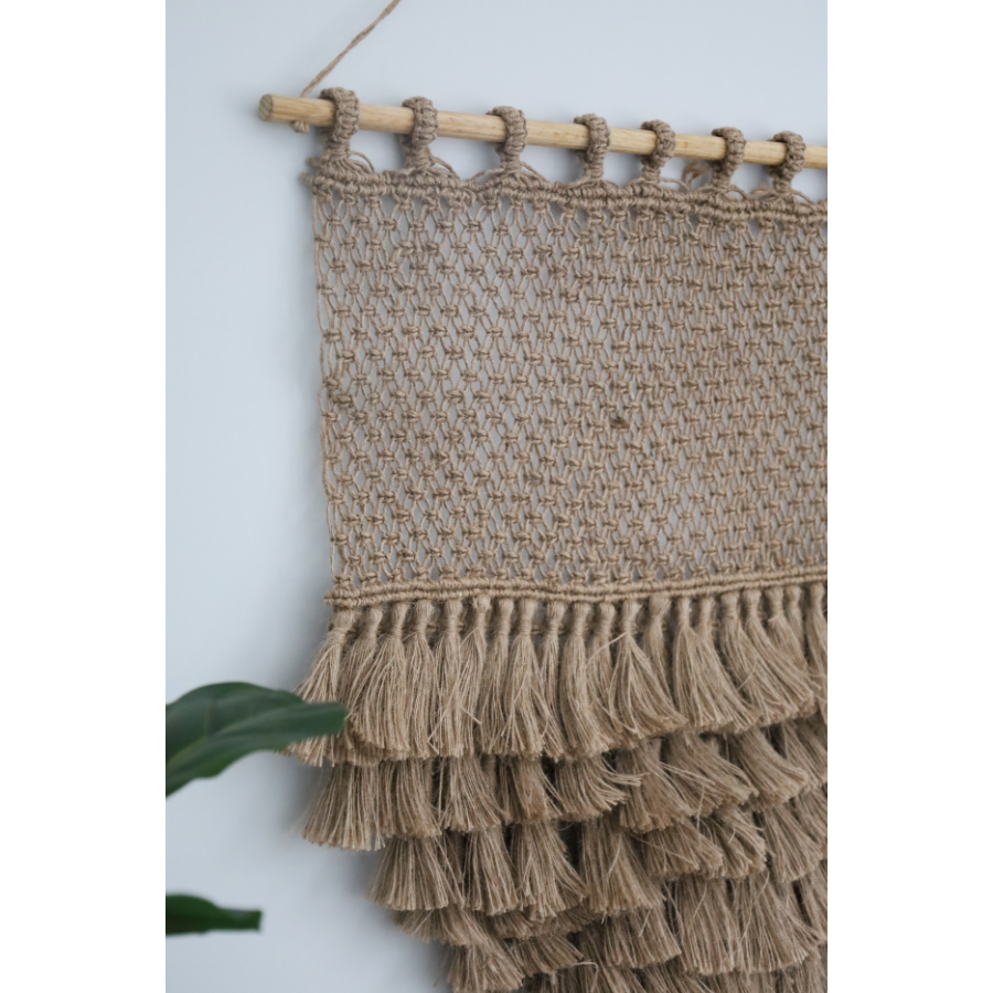 Dilli Handcrafted Macramé Wall Hanging with Jute Fringes