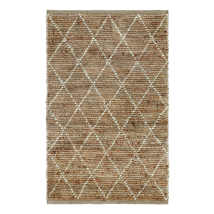 Anant White and Natural Diamond Jute Rug