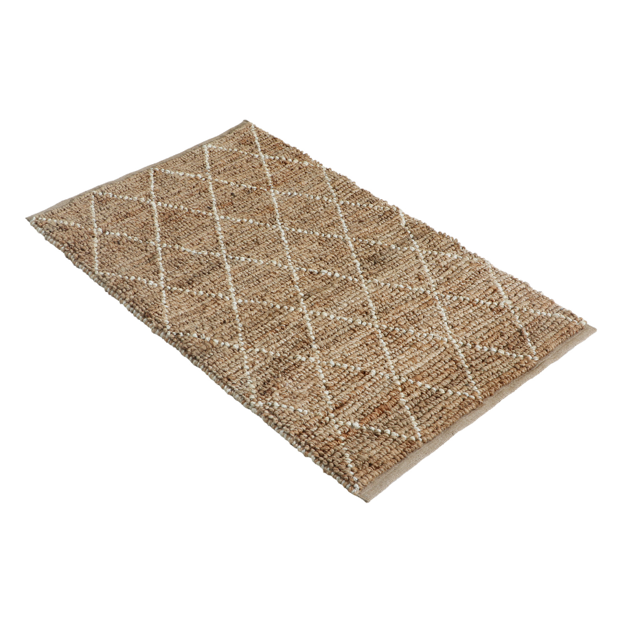 Anant White and Natural Diamond Jute Rug