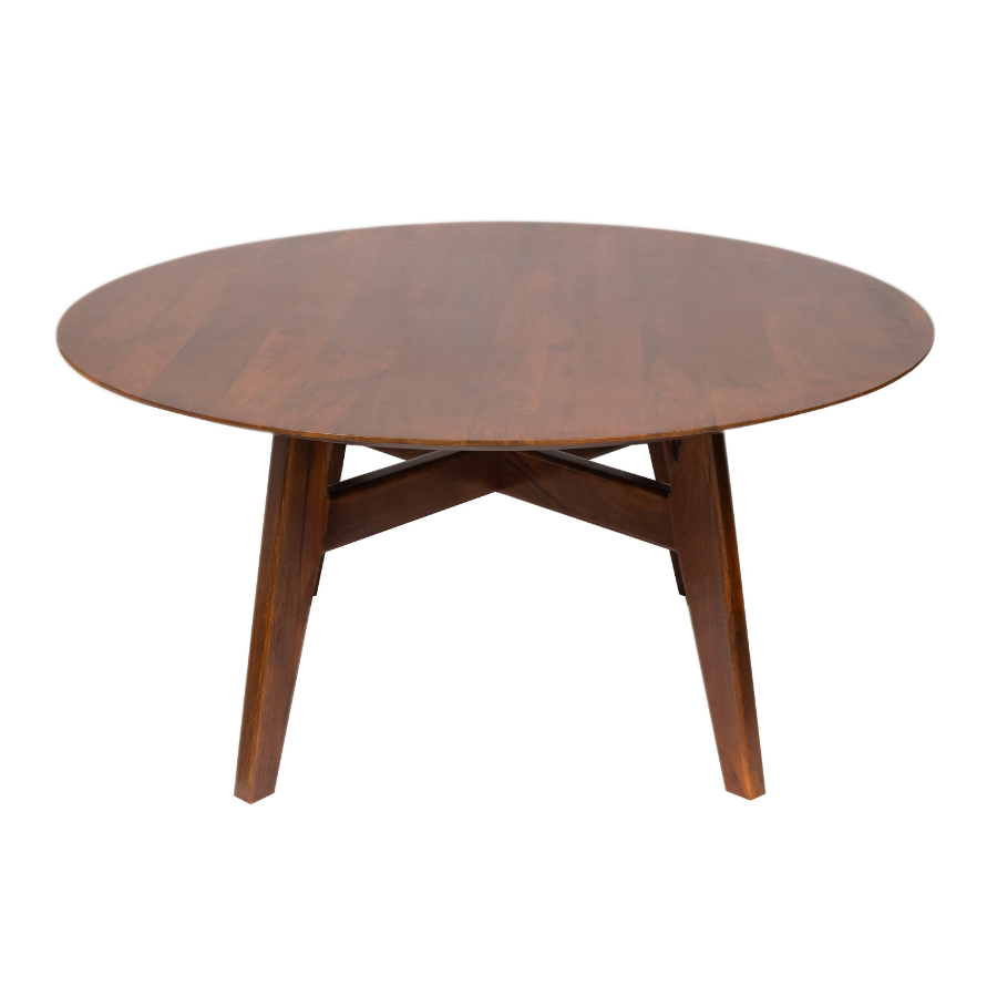 Arese Round Solid Mango Wood Dining Table – 150 cm