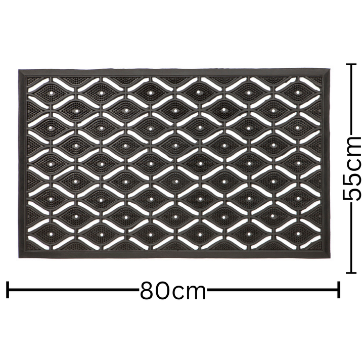 55x90 cm Asa Black Rubber Thin Doormat