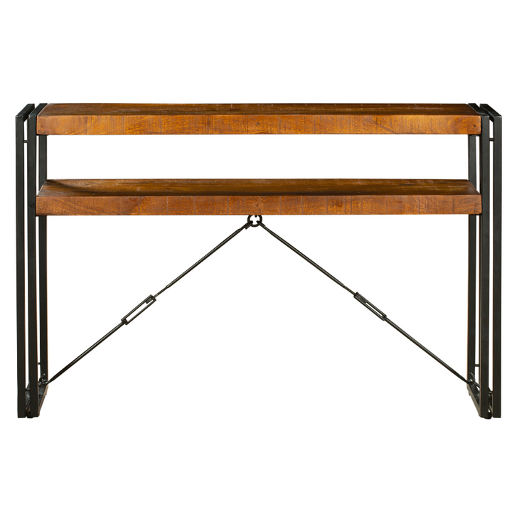 Astra 2 Shelves Mango Wood Industrial Console Table