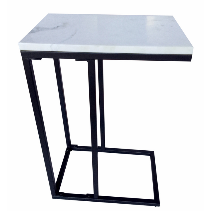 Bhumi C-Shaped Marble Top Side Table