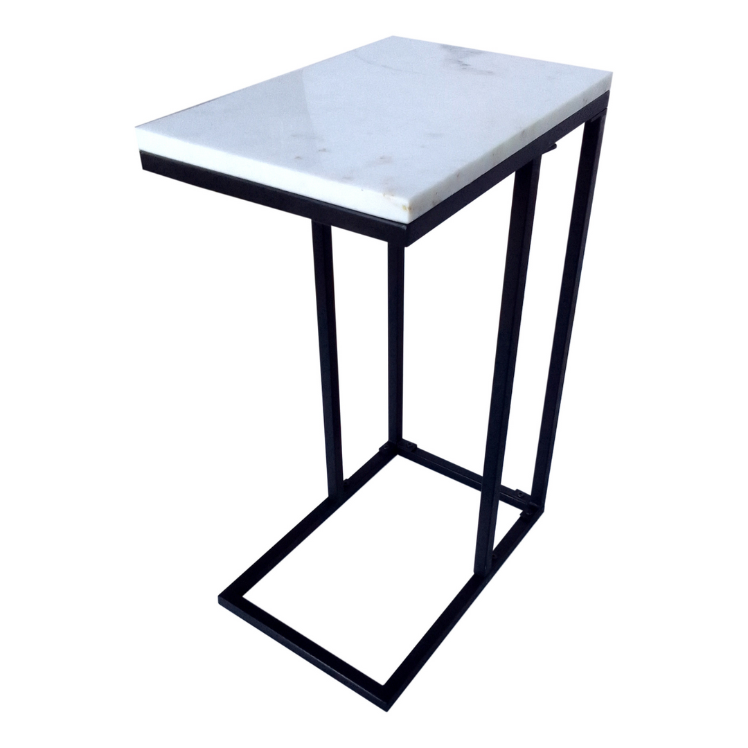 Bhumi C-Shaped Marble Top Side Table