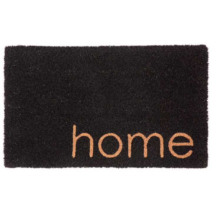 Black Home PVC Backed Coir Doormat