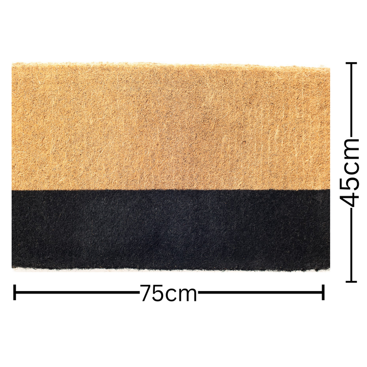 45x75 cm Black Belt Natural and Black Thick Coir Doormat