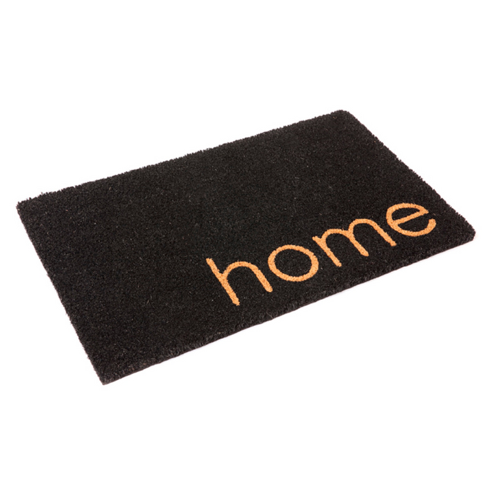 Black Home PVC Backed Coir Doormat