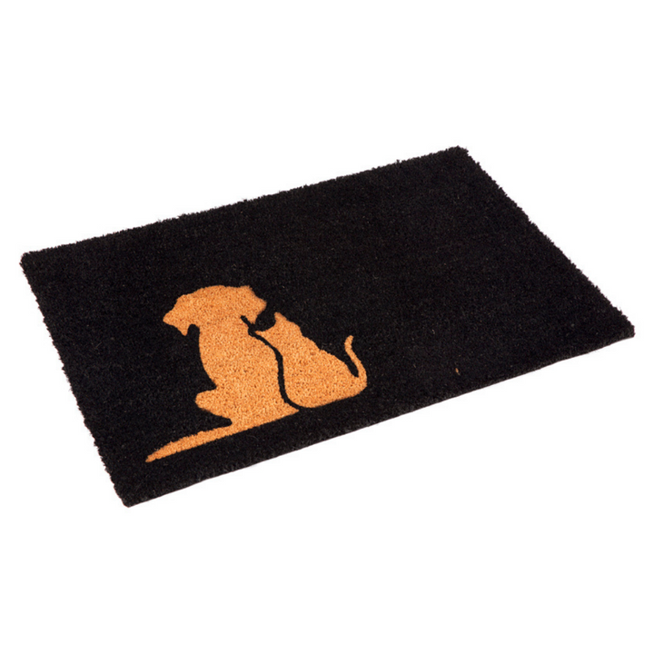 Buddies Black and Natural pvc backed coir doormat