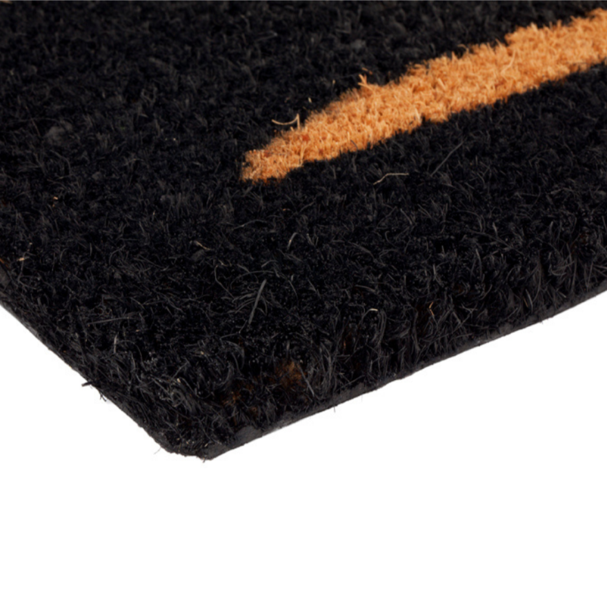 Buddies Black and Natural pvc backed coir doormat