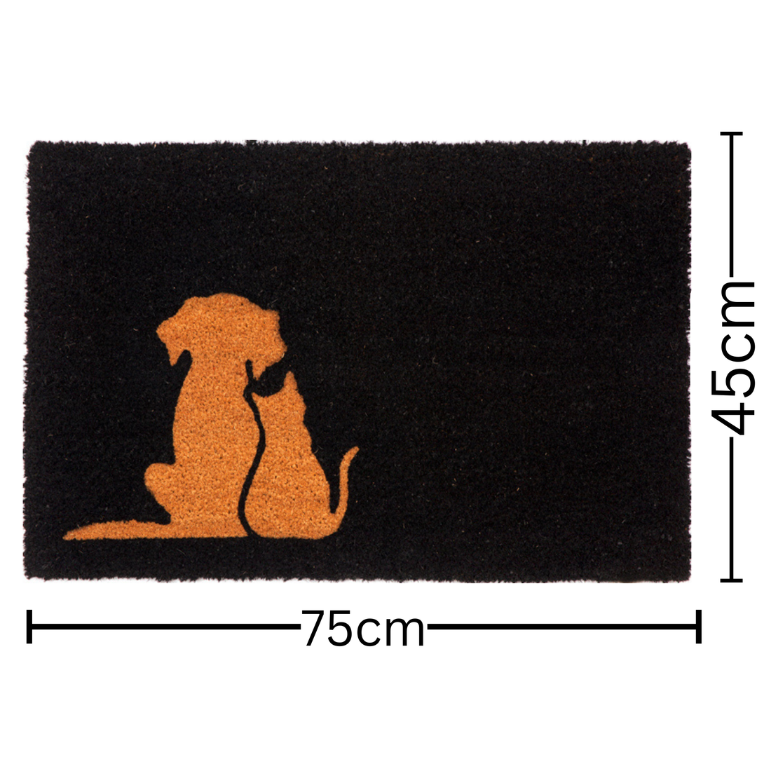 Buddies Black and Natural pvc backed coir doormat