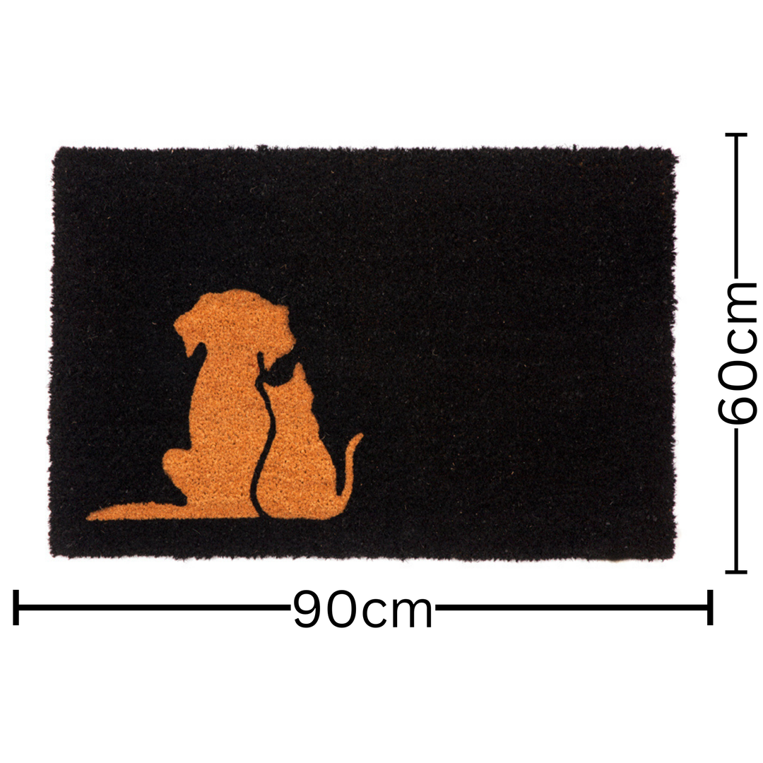 Buddies Black and Natural pvc backed coir doormat