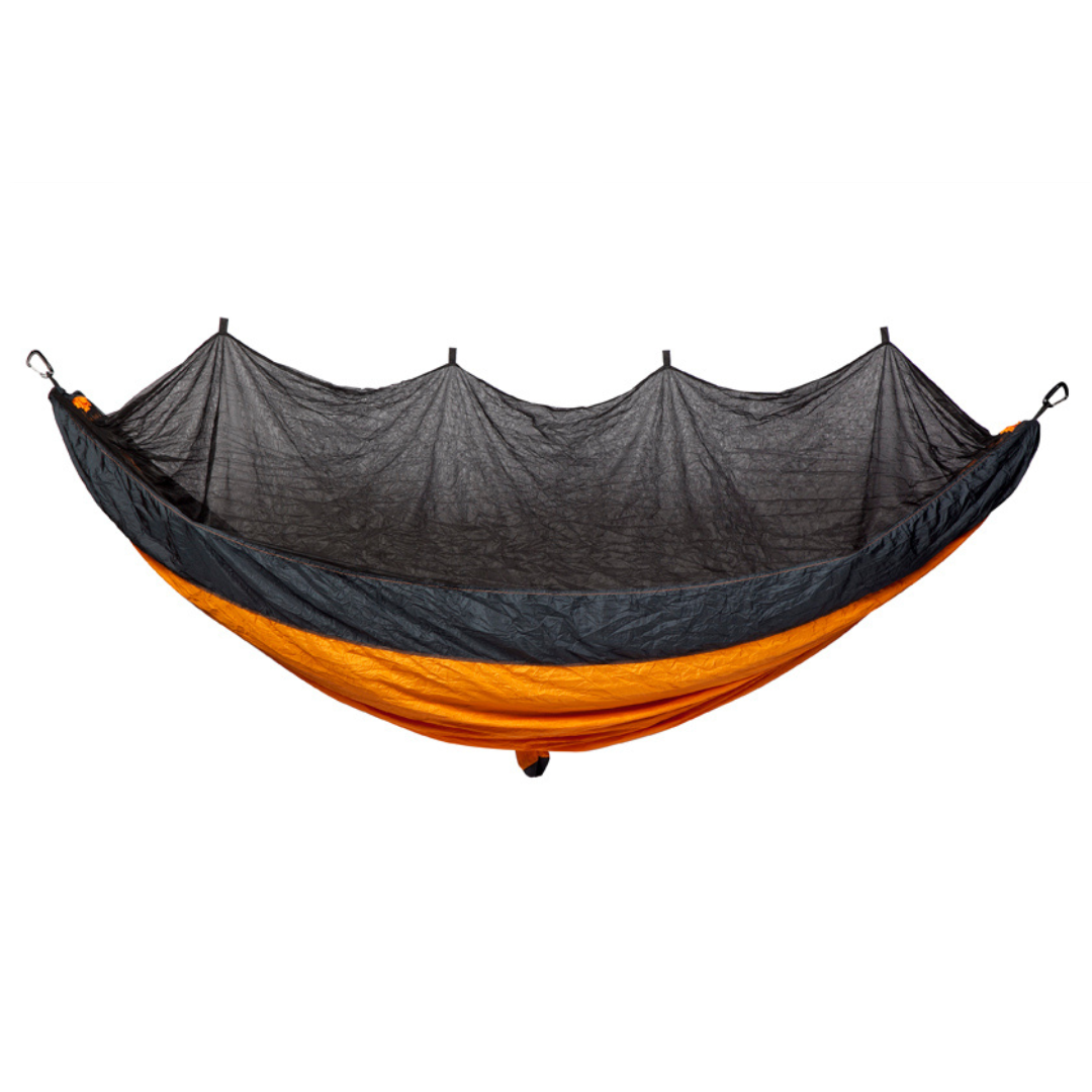 Bug Net Hammock - Dark Cheddar Body & Blueberry Border