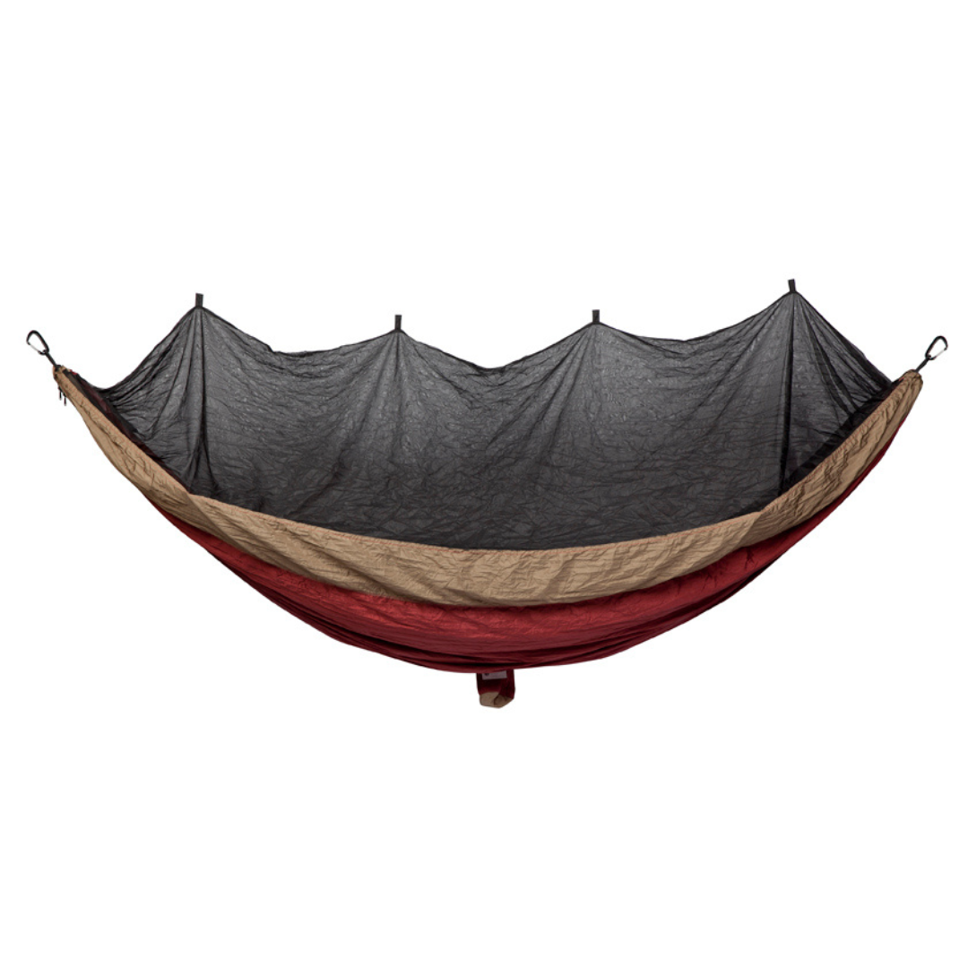 Bug Net Hammock - Ruby Wine Body & Lead Grey Border