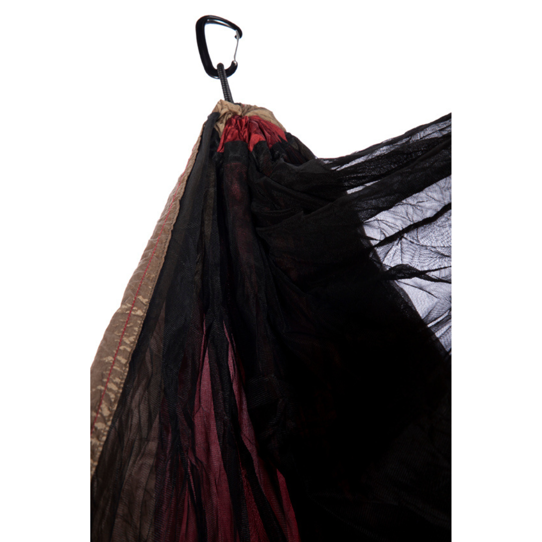 Bug Net Hammock - Ruby Wine Body & Lead Grey Border