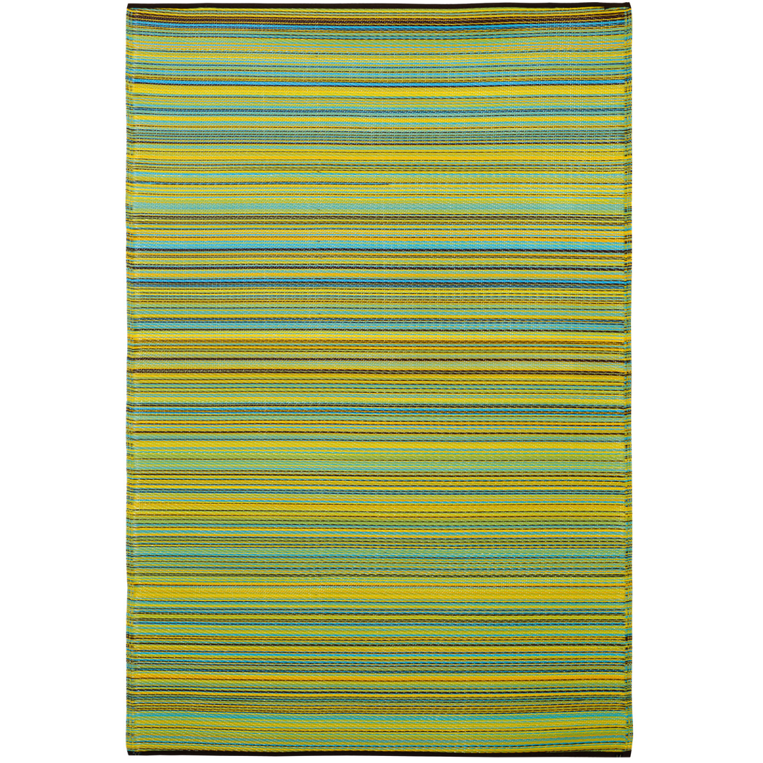 Cancun Lemon Toned Melange Recycled Plastic Outdoor Rug