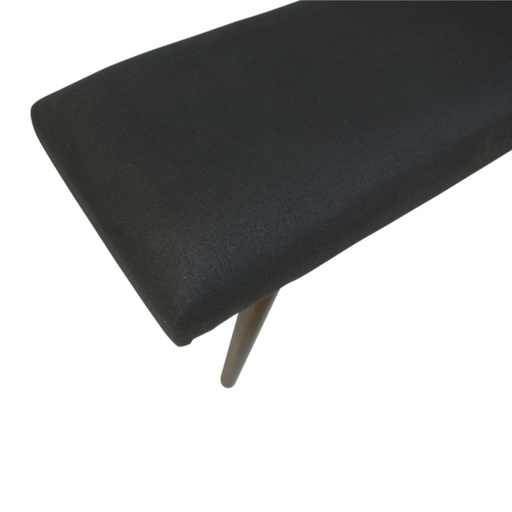 Celeste 2 Seater Charcoal Black Upholstered Bench Seat - 117cm