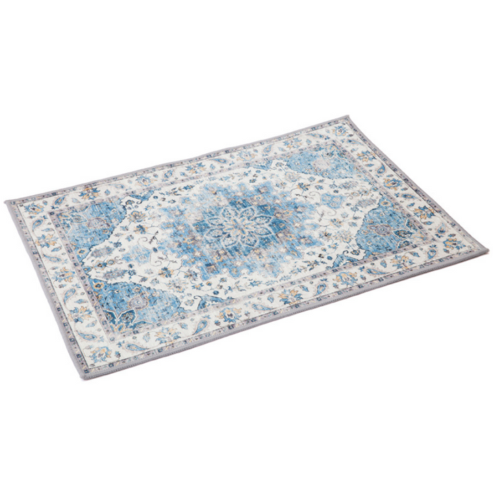 Conrad Blue Traditional Distressed Non Slip Area Rug