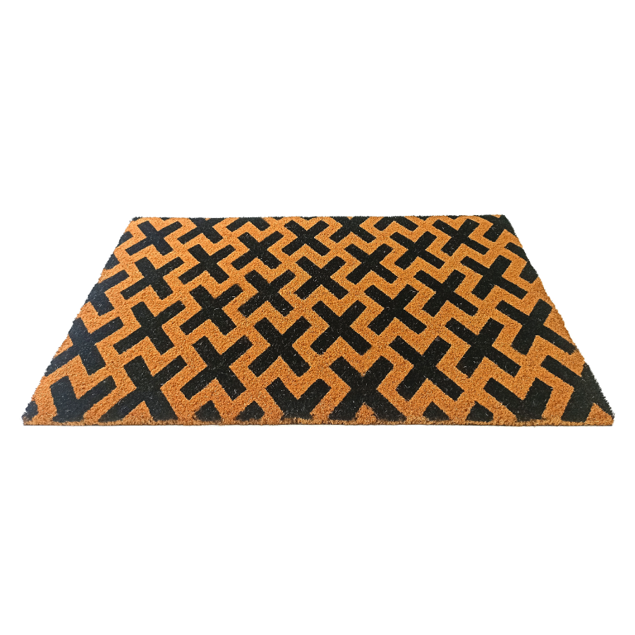 Cross PVC Backed Coir Doormat