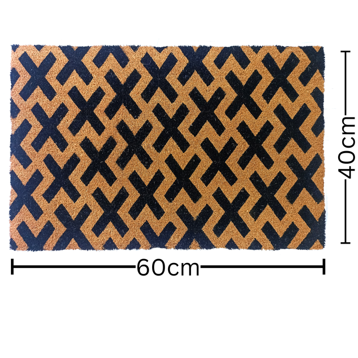 Cross PVC Backed Coir Doormat