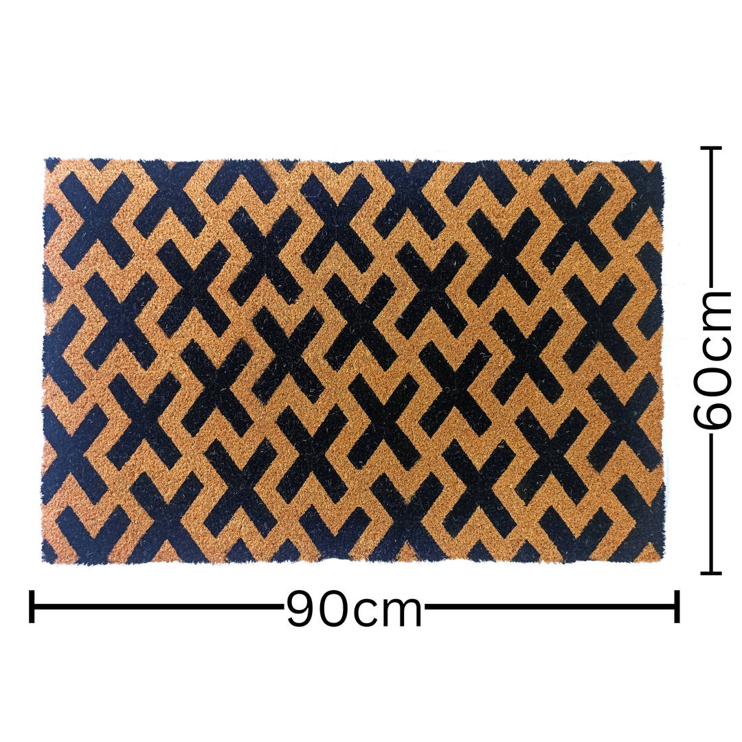 Cross PVC Backed Coir Doormat