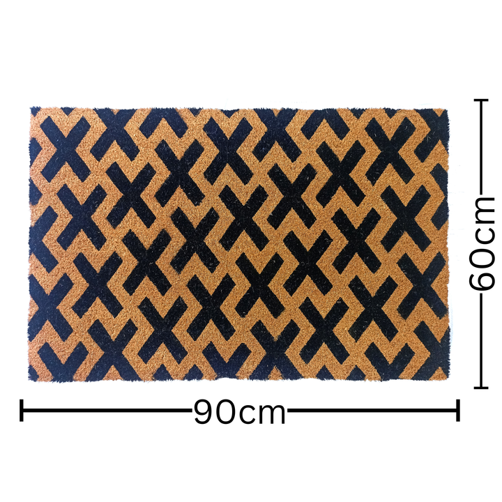 Cross PVC Backed Coir Doormat