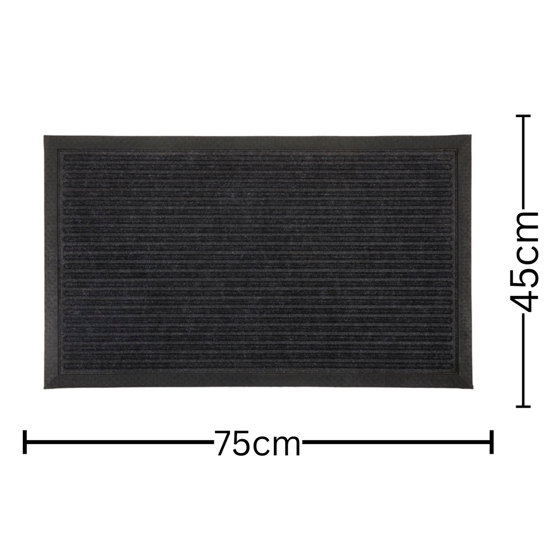 Daro Charcoal Black Thin Polypropylene doormat