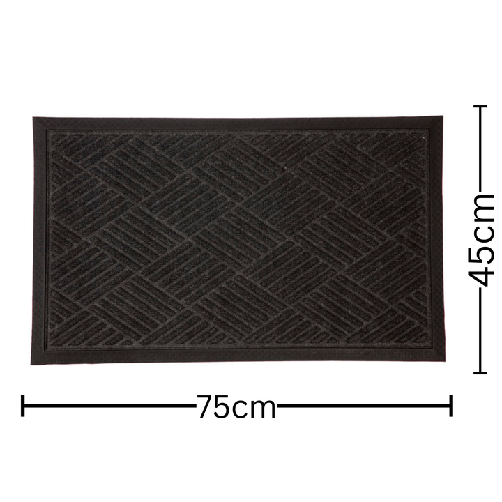 Ellora Charcoal Black Thin Polypropylene Doormat