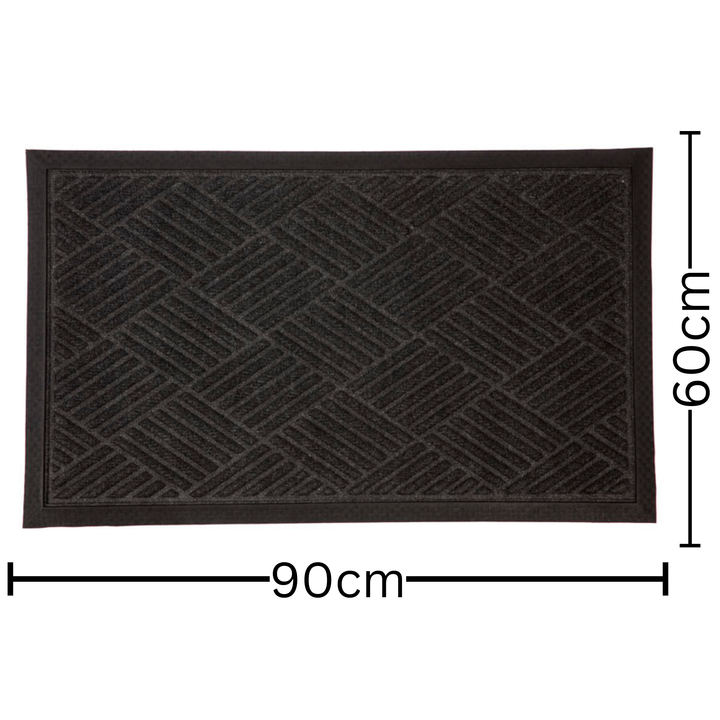 Ellora Charcoal Black Thin Polypropylene Doormat