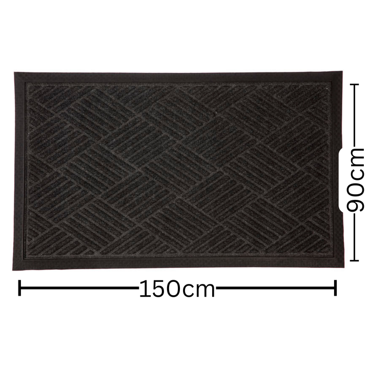 Ellora Charcoal Black Thin Polypropylene Doormat