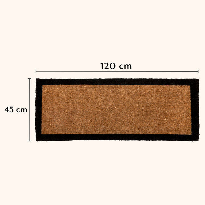 Four Corners Black Border and Natural Coir Doormat