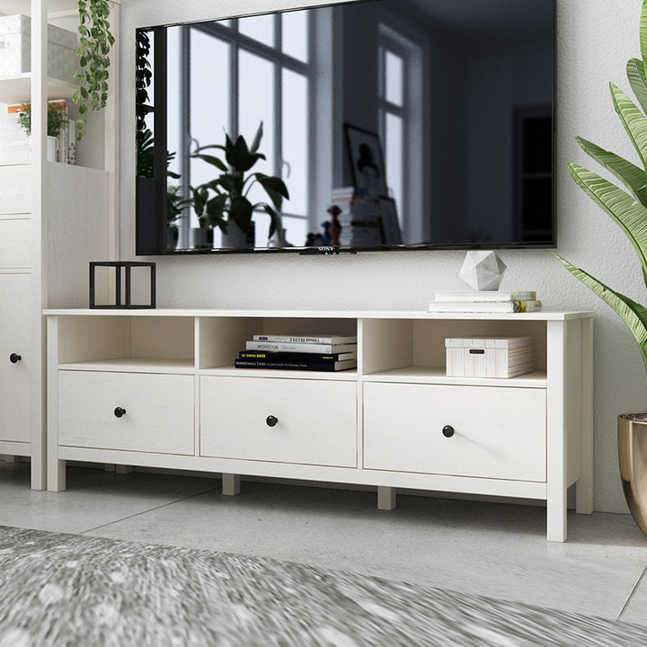 Floriana White 157cm Entertainment TV Unit with 3 Drawers