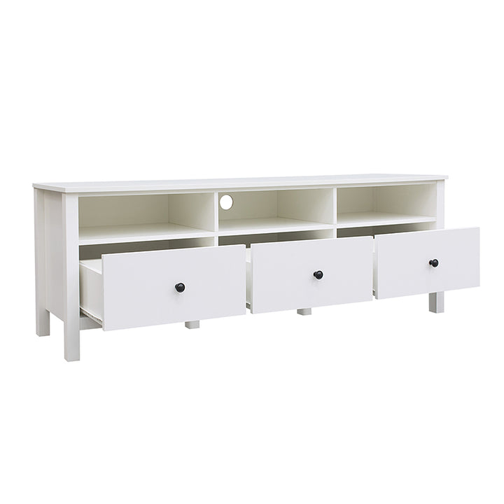 Floriana White 157cm Entertainment TV Unit with 3 Drawers