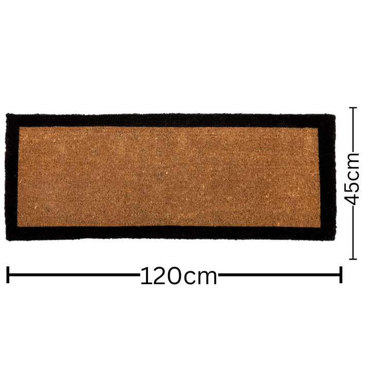 Four Corners Black Border and Natural Coir Doormat