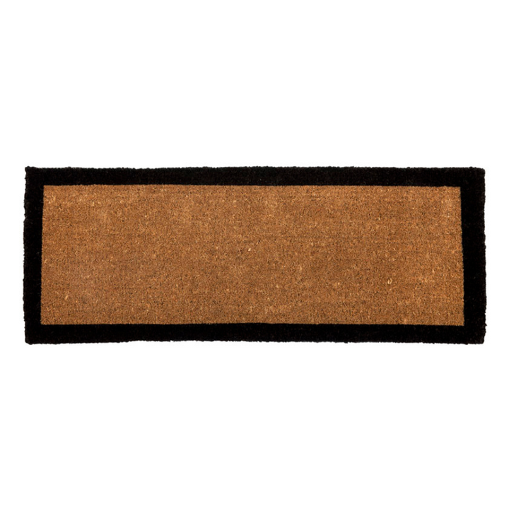 Four Corners Black Border and Natural Long Doormat