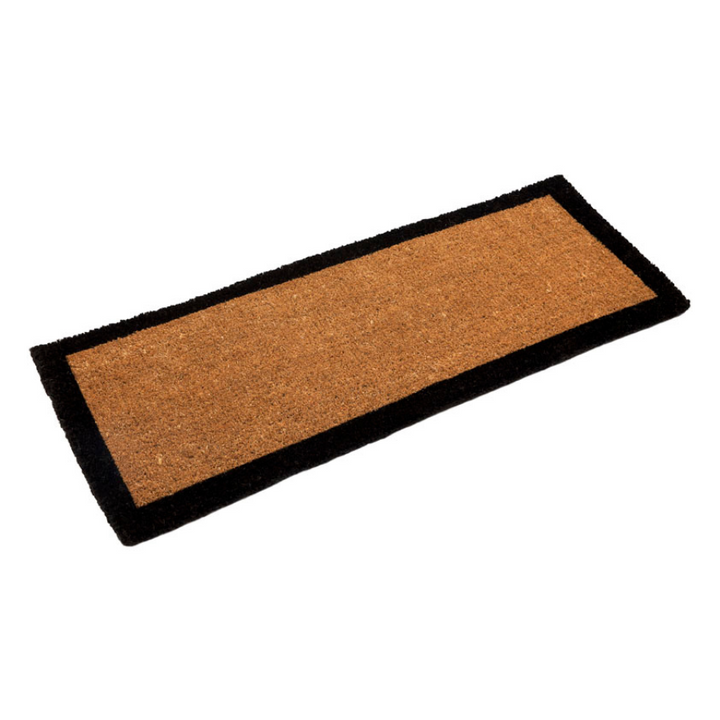 Four Corners Black Border and Natural Long Doormat